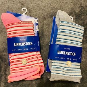NWT BIRKENSTOCK 2 PR Ladies Socks/ Grey & Pink 🧦